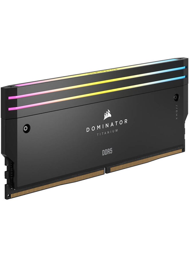 كورسير Dominator Titanium RGB 96GB (2x48GB) DDR5 Memory Kit 6400MT/s CL32 Intel XMP 3.0, Customizable RGB, High-Performance Aluminum Heat Spreaders, Optimized for Intel 700-Series, Black | CMP96GX5M2B6400C32  - Image 2