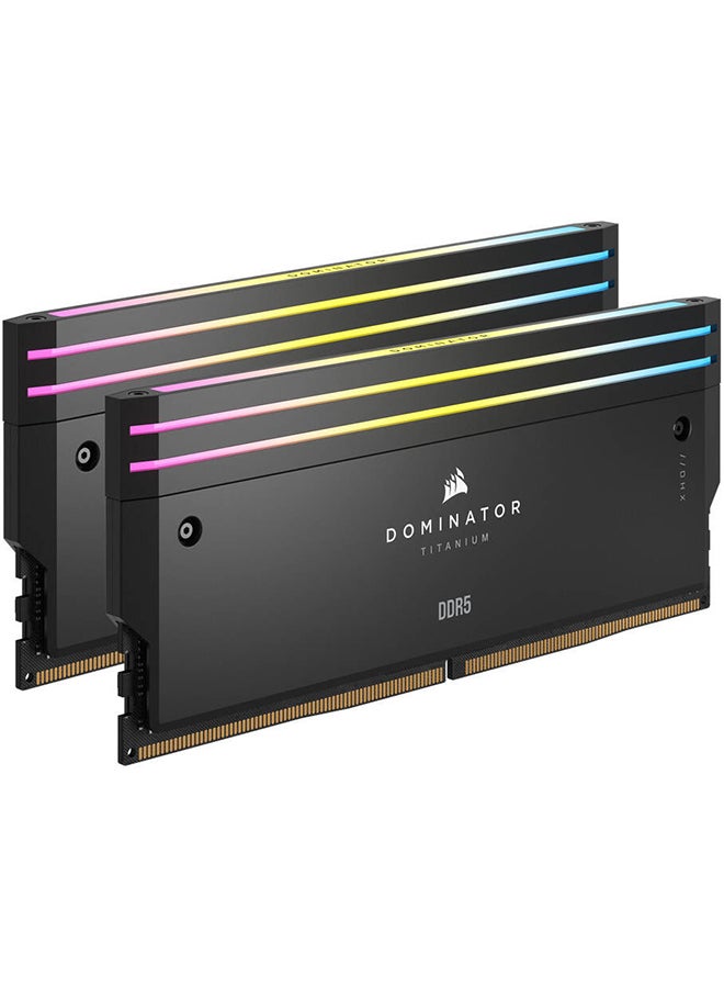 Dominator Titanium RGB 96GB (2x48GB) DDR5 Memory Kit 6400MT/s CL32 Intel XMP 3.0, Customizable RGB, High-Performance Aluminum Heat Spreaders, Optimized for Intel 700-Series, Black | CMP96GX5M2B6400C32