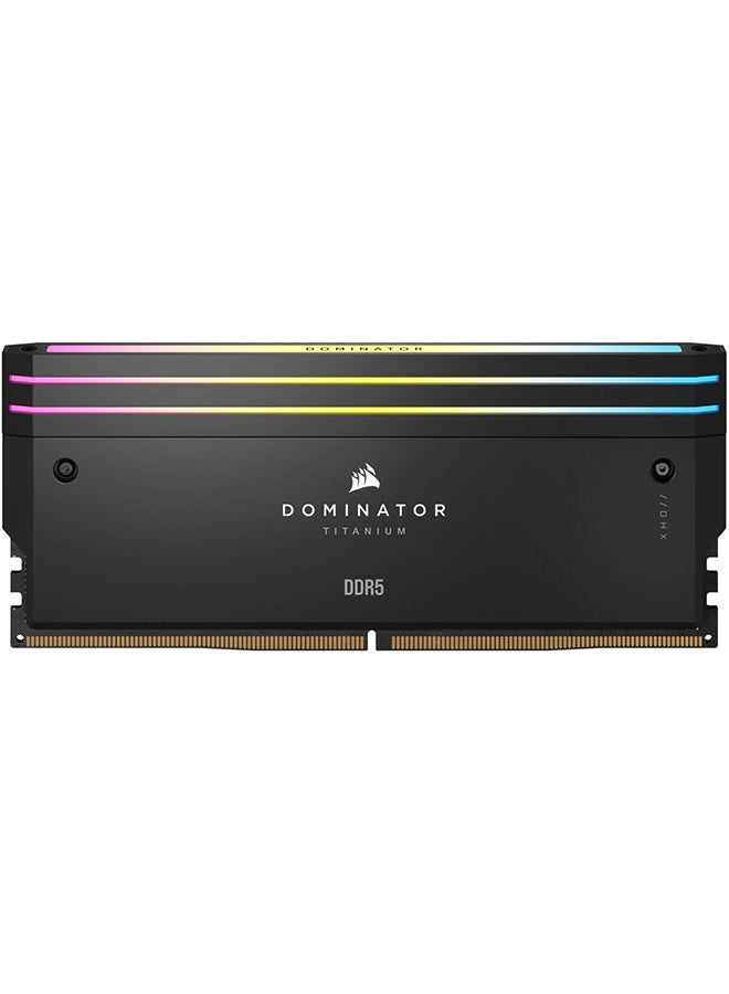 كورسير Dominator Titanium RGB 96GB (2x48GB) DDR5 Memory Kit 6400MT/s CL32 Intel XMP 3.0, Customizable RGB, High-Performance Aluminum Heat Spreaders, Optimized for Intel 700-Series, Black | CMP96GX5M2B6400C32  - Image 4
