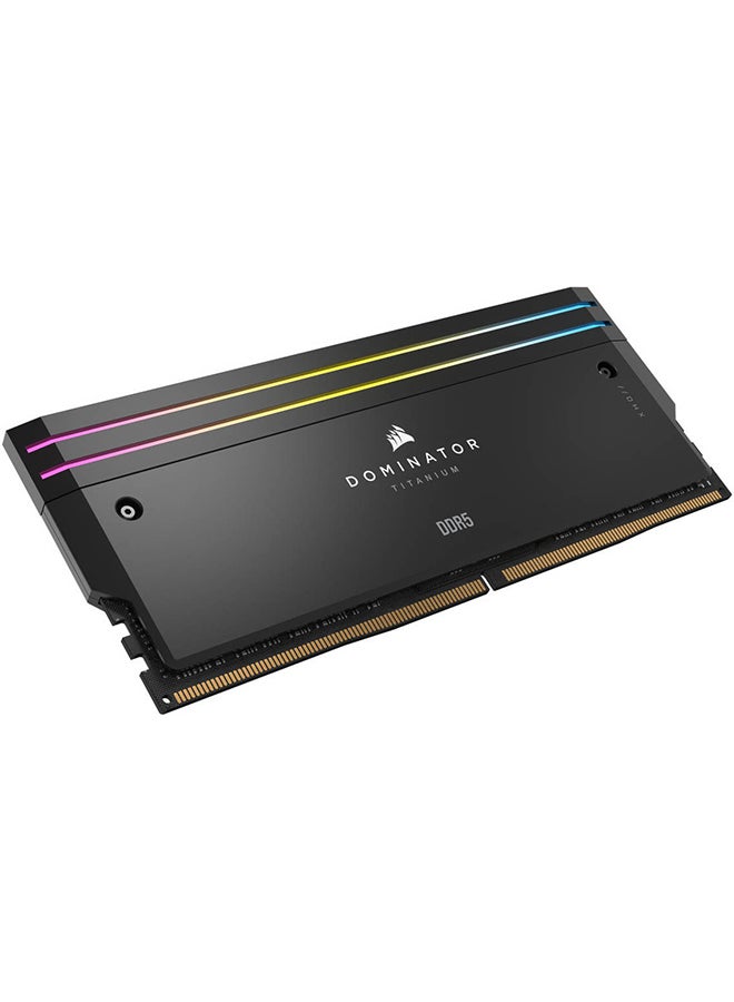 كورسير Dominator Titanium RGB 96GB (2x48GB) DDR5 Memory Kit 6400MT/s CL32 Intel XMP 3.0, Customizable RGB, High-Performance Aluminum Heat Spreaders, Optimized for Intel 700-Series, Black | CMP96GX5M2B6400C32  - Image 5