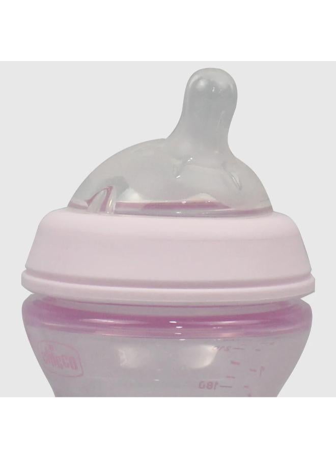 Chicco Pink Natural Filling Plastic Bottle 250 ml (2+ Months)  - Image 2