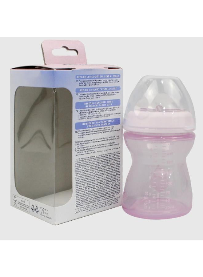 Chicco Pink Natural Filling Plastic Bottle 250 ml (2+ Months)  - Image 3