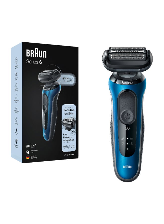 BRAUN Series 6 Wet And Dry, Closeness And Skin Comfort Shaver With Travel Case Blue / Black  - Image 1