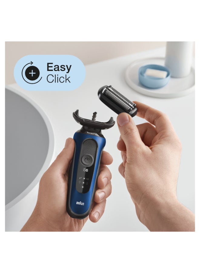 BRAUN Series 6 Wet And Dry, Closeness And Skin Comfort Shaver With Travel Case Blue / Black  - Image 3