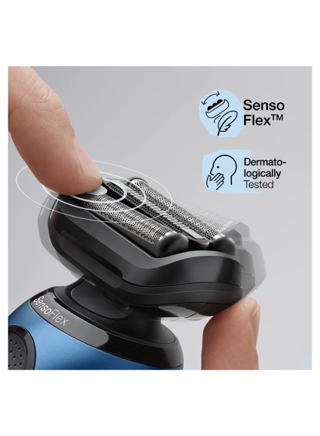 BRAUN Series 6 Wet And Dry, Closeness And Skin Comfort Shaver With Travel Case Blue / Black  - Image 5