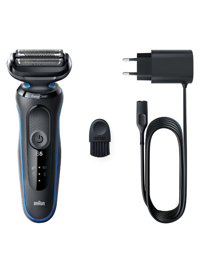 BRAUN - Series 5 Electric Shaver 51-B1000s, Wet And Dry, Rechargeable Blue/Mint - Image 1