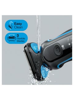 BRAUN Series 5 Electric Shaver 51-B1000s, Wet And Dry, Rechargeable Blue/Mint  - Image 2