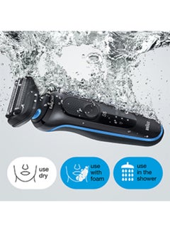 BRAUN Series 5 Electric Shaver 51-B1000s, Wet And Dry, Rechargeable Blue/Mint  - Image 5