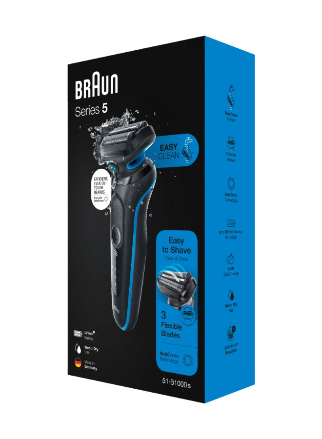 BRAUN - Series 5 Electric Shaver 51-B1000s, Wet And Dry, Rechargeable Blue/Mint - Image 1
