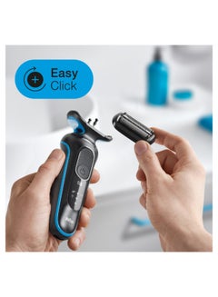 BRAUN Series 5 Electric Shaver 51-B1000s, Wet And Dry, Rechargeable Blue/Mint  - Image 4