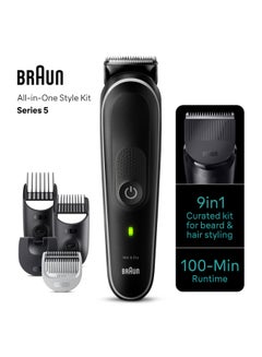 BRAUN 9-In-1 Curated Kit For Head-To-Toe Styling, Beard, Hair, Ears And Nose With 100-Min Runtime Grey  - Image 3