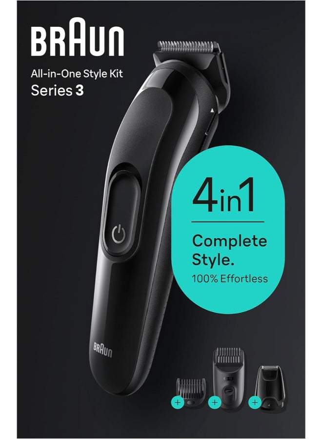 BRAUN 4-In1 Kit For Beard And Hair With 50-Min Runtime, Ultra-Sharp Blade, Washable Heads And Combs Black  - Image 3