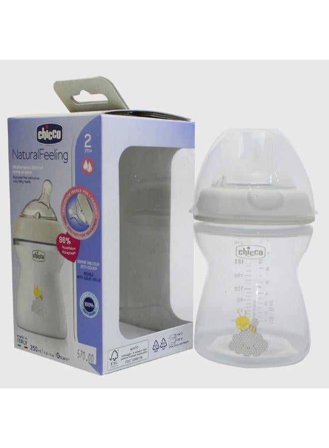 Chicco Natural Feeling Bottle Medium Flow 250ml  (2+ Months) - Image 2