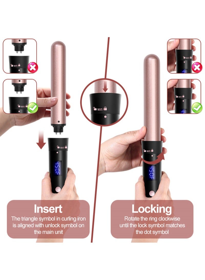Sunhome Curling Wand Set 3 in 1 Hair Curler with 3 Interchangeable Curling Wand Ceramic Barrel(15-32mm) With LED Temperature Adjustment And Heat Up Hair Curler Include Heat Resistant Glove  - Image 3