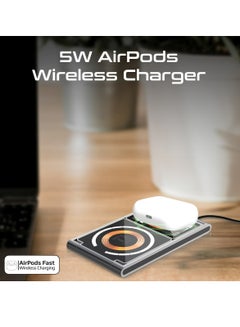 PROMATE 3-In-1 Magnetic Transparent Charging Station With 15W Foldable Charging Stand, 5W AirPods Charger, 3W Apple Watch Adjustable Charger, And Charge Protection, For Smartphones, LucidFold-Trio Black  - Image 4