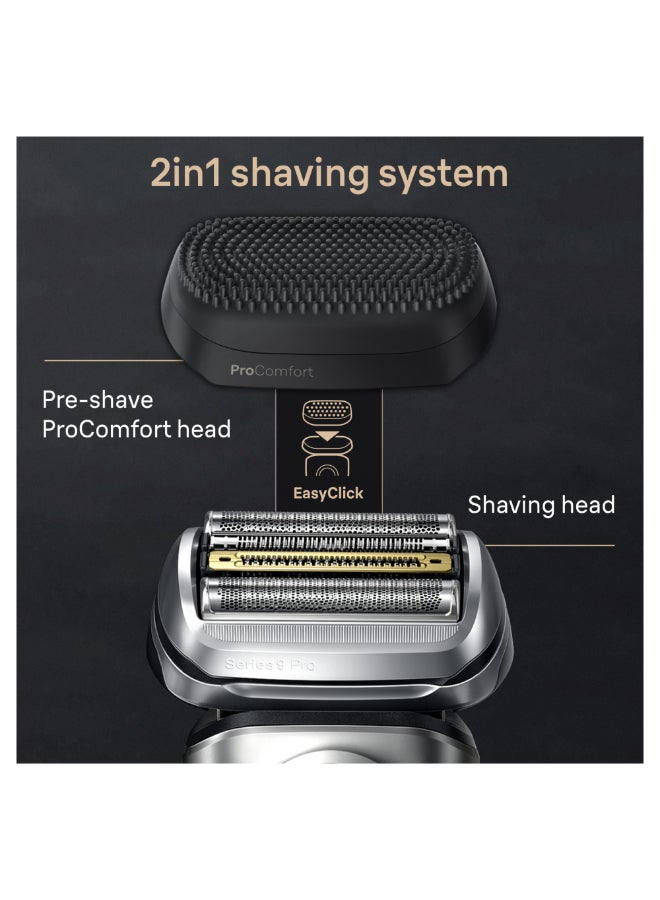 BRAUN - Series 9 PRO+ Electric Shaver, ProComfort Head, 6in1 Smart Care Center, 9597cc Silver - Image 1