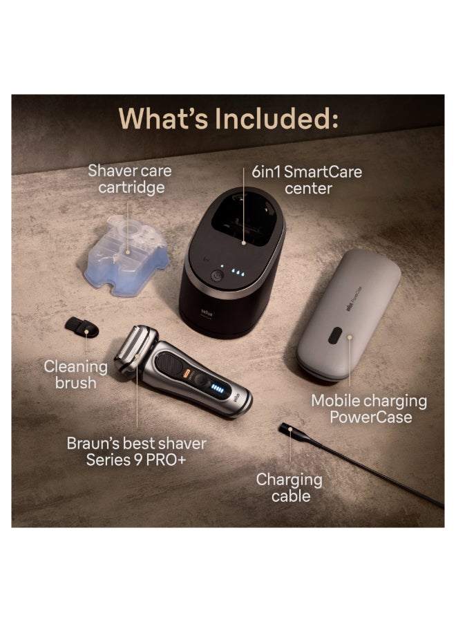 Series 9 Pro 9577cc Wet & Dry shaver with 5-in-1 SmartCare center and Power Case, Silver. Silver