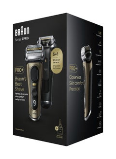 BRAUN Series 9 Pro+ Electric Shaver, Wet And Dry With 6-In-1 Smartcare Center And Travel Case Gold  - Image 1