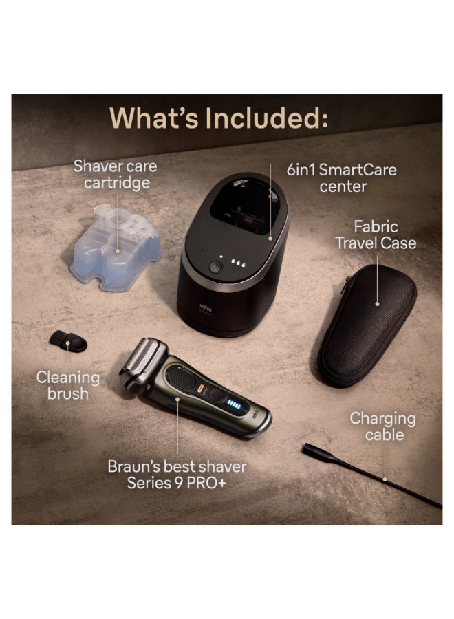 BRAUN - Series 9 Pro+ Electric Shaver, Wet And Dry With 6-In-1 Smartcare Center And Travel Case Gold - Image 1