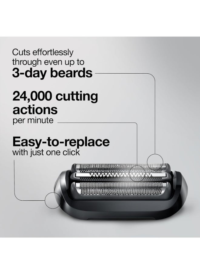 BRAUN Series 5, Cassette Electric Shaver Head Replacement, Series 5 And 6 Shaver Metal / Black  - Image 3