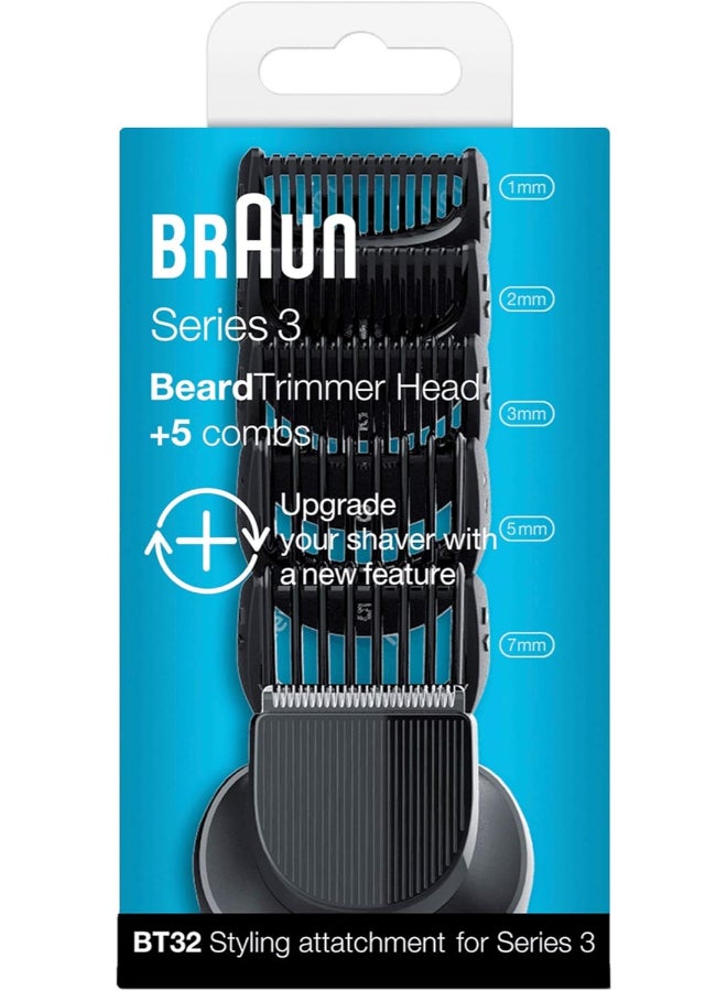 BRAUN Series 3, Beard Trimmer Head And 5 Combs. Series 3 Black - Image 2