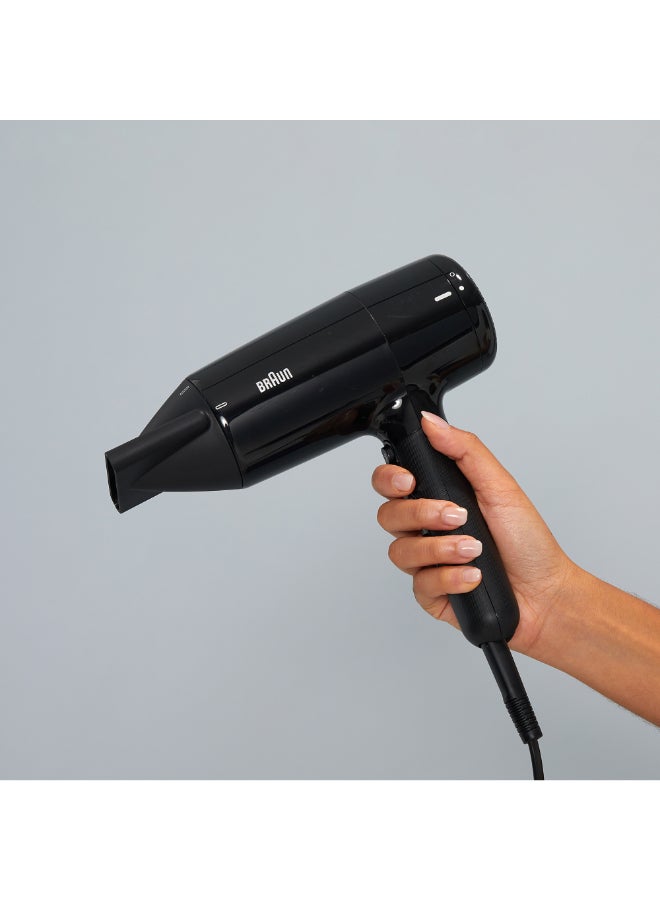 BRAUN - Hair Dryer Hd2.2 Light Weight, Fast Performance And Shine, 2200 Watts, 3 Heat Mode Plus Cool Shot Ion Black - Image 1