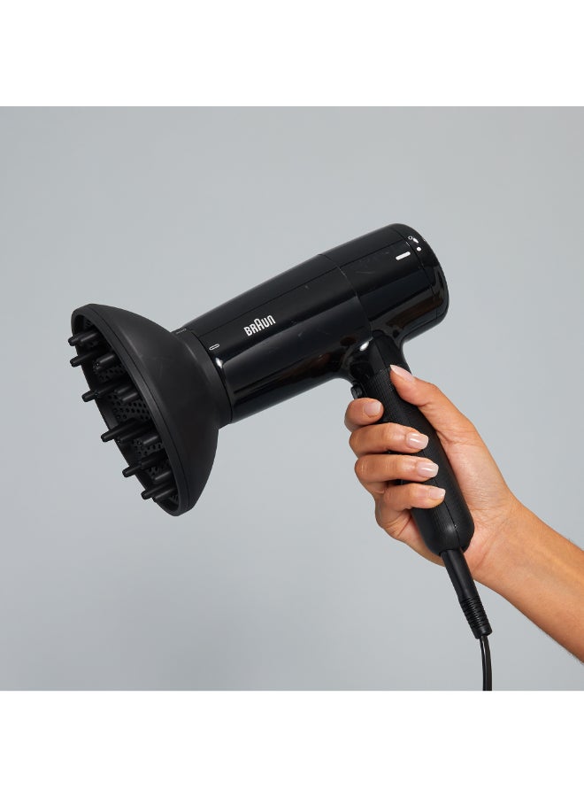 BRAUN Hair Dryer Hd2.2 Light Weight, Fast Performance And Shine, 2200 Watts, 3 Heat Mode Plus Cool Shot Ion Black  - Image 5