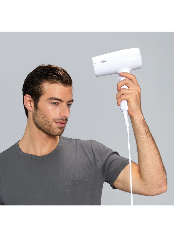 Hair Dryer With 2100W Power 3 Heat Modes Fast Drying Drying Nozzle Filter Clean Indicator Lightweight Design 195Cm Cord - Brhd210Sde Conc White