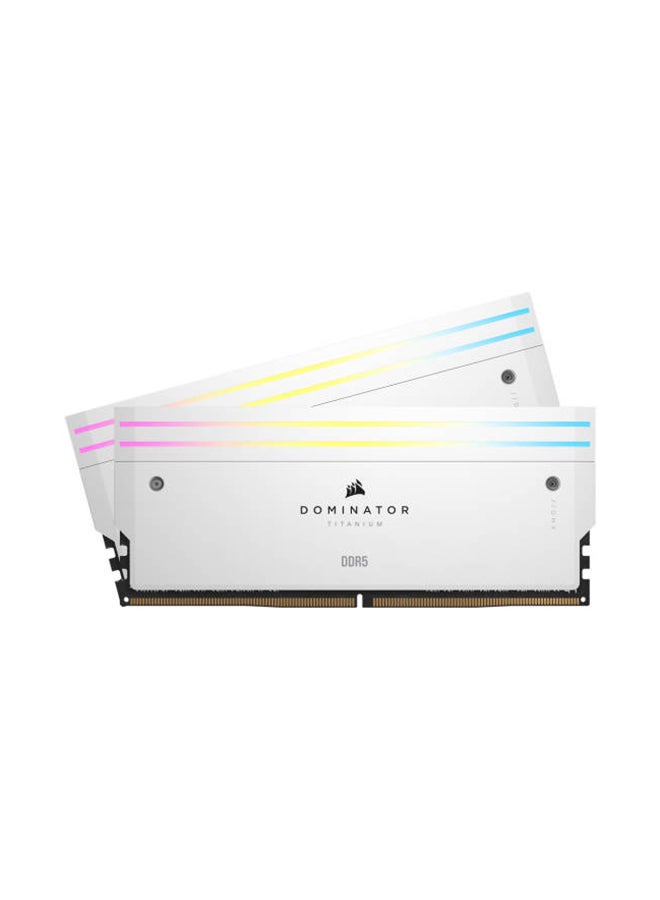 CORSAIR Dominator Titanium 96GB (2 x 48 GB) DDR5 RGB Desktop Memory Kit, 6600MT/s Memory Speed, CL32 CAS Latency, 1.40V Tested Voltage, 288 Pin, XMP 3.0, White | CMP96GX5M2B6600C32W  - Image 1