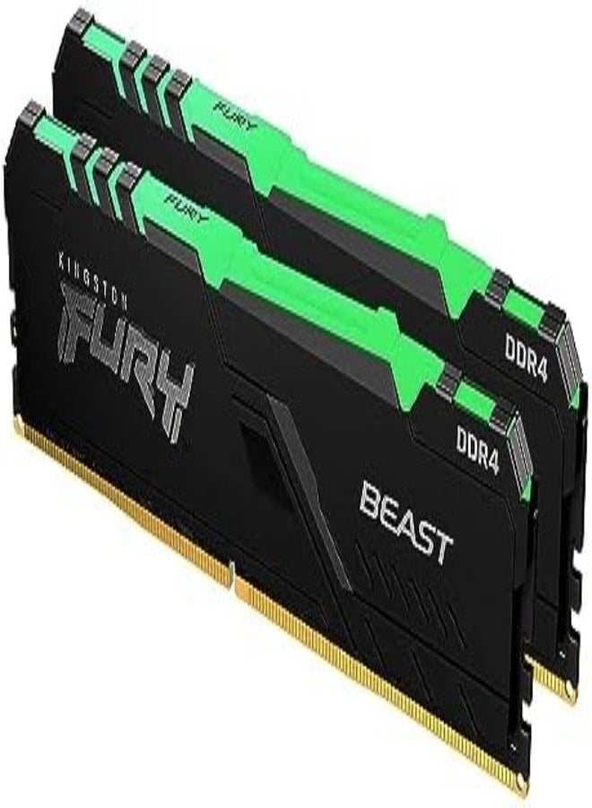 Kingston Fury Beast RGB 32GB (2x16GB) 3200MHz DDR4 CL16 Desktop Memory Kit of 2 KF432C16BB1AK2/32