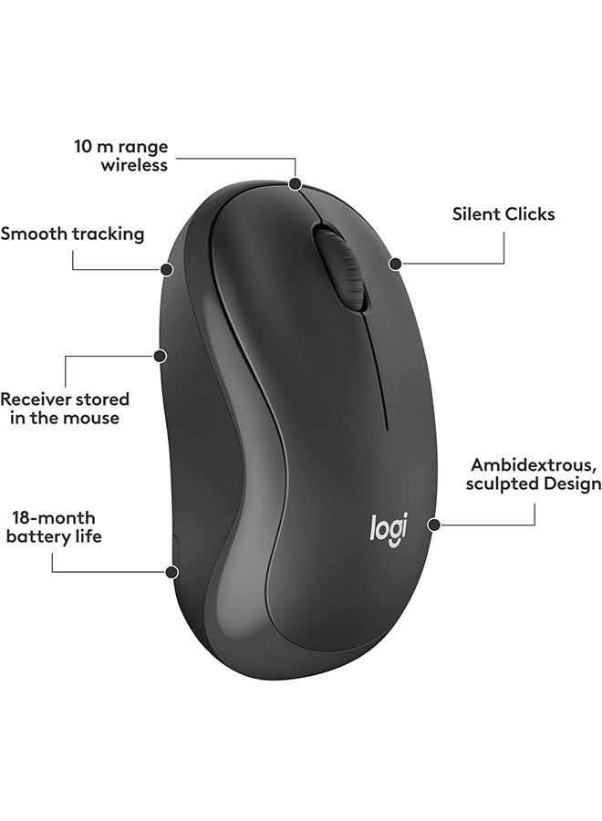 Logitech - MK295 Silent Wireless Mouse & Keyboard Combo with SilentTouch Technology, Full Numpad, Advanced Optical Tracking, Lag-Free Wireless, 90% Less Noise, EN Keyboard - Graphite - Image 1