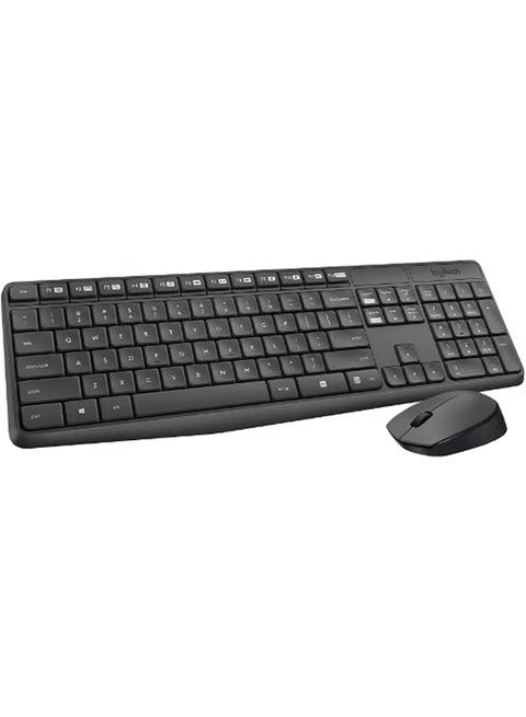 MK235 Wireless Keyboard and Mouse Combo for Windows, 2.4 GHz Wireless with Unifying USB-Receiver, Wireless Mouse, 15 FN Keys, 3-Year Battery Life, PC/Laptop, US INTL Layout | Black