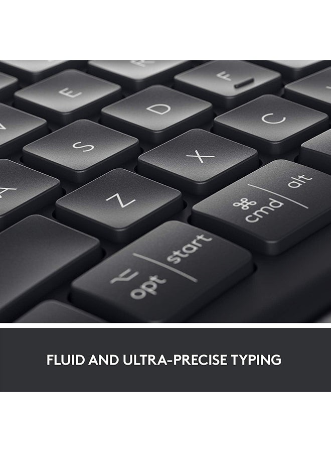 لوجيتيك - Logitech ERGO K860 Wireless Ergonomic Keyboard - Split Keyboard Layout, Wrist Rest, Natural Typing, Stain-Resistant Fabric, Windows/Mac, Bluetooth + USB, Windows/Mac, QWERTY UK English Layout - Grey - Image 1