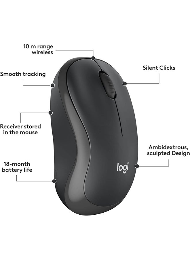 Logitech - Logitech MK295 Silent Wireless Mouse & Keyboard Combo with SilentTouch Technology, Full Numpad, Advanced Optical Tracking, Lag-Free Wireless, 90% Less Noise, AR Keyboard - Graphite - Image 1