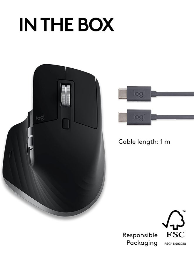 Logitech - Logitech MX Master 3S Performance Wireless Mouse for Mac with Ultra-fast Scrolling, Ergo, 8K DPI, Track on Glass, Quiet Clicks, USB-C, Bluetooth, Windows, Linux, Chrome - Graphite - Image 1
