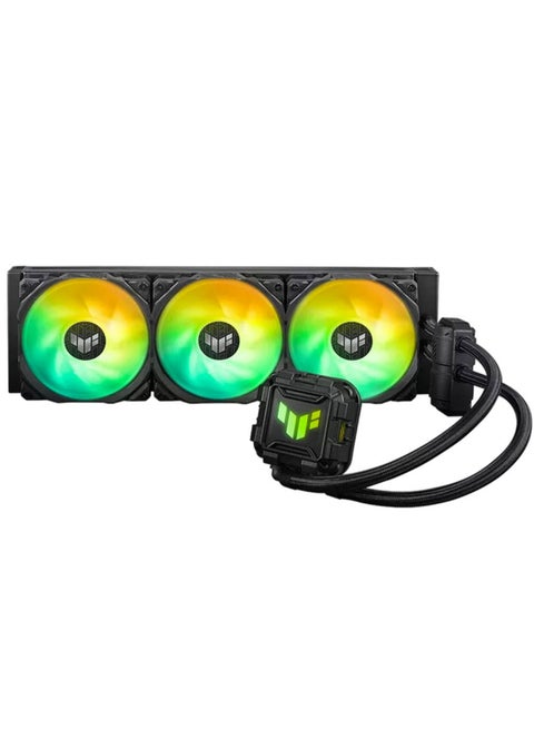 TUF Gaming LC II 360 ARGB Liquid Cooler – 360mm Radiator, 3 x 120mm TUF ARGB Fans, 400mm Reinforced Tubing, Decoupled Low-Noise Pump with Cover, Aura Sync Compatible, High-Density Fins, Anti-Corrosion Coating, Universal Compatibility for Intel & AMD, 90RC00M1-M0UAY0