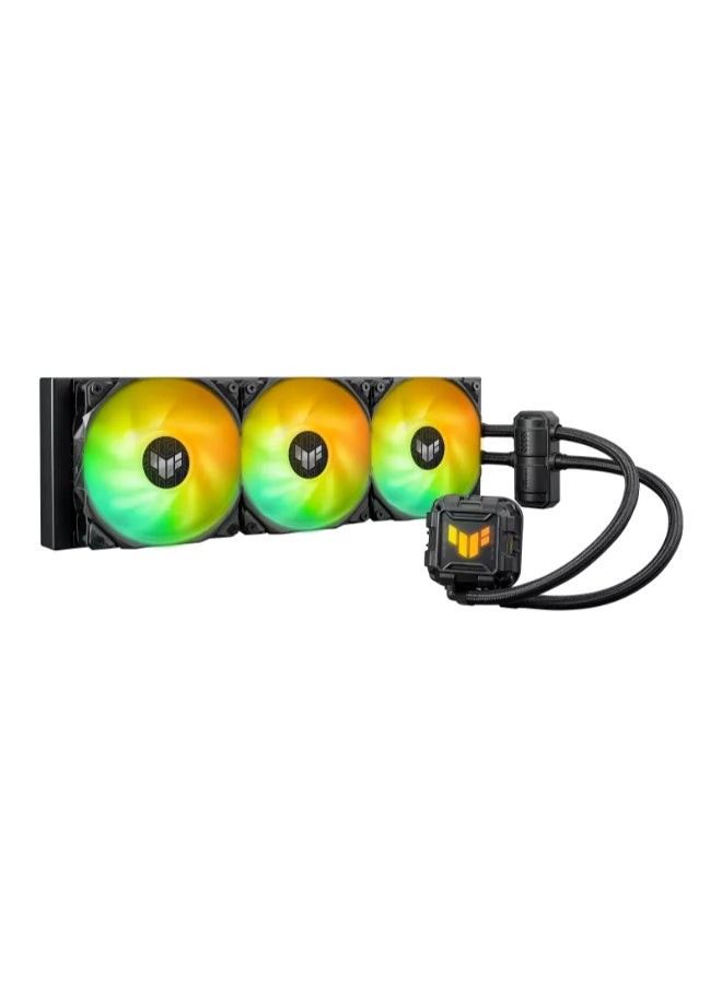 ASUS - TUF Gaming LC II 360 ARGB Liquid Cooler – 360mm Radiator, 3 x 120mm TUF ARGB Fans, 400mm Reinforced Tubing, Decoupled Low-Noise Pump with Cover, Aura Sync Compatible, High-Density Fins, Anti-Corrosion Coating, Universal Compatibility for Intel & AMD, 90RC00M1-M0UAY0 - Image 1