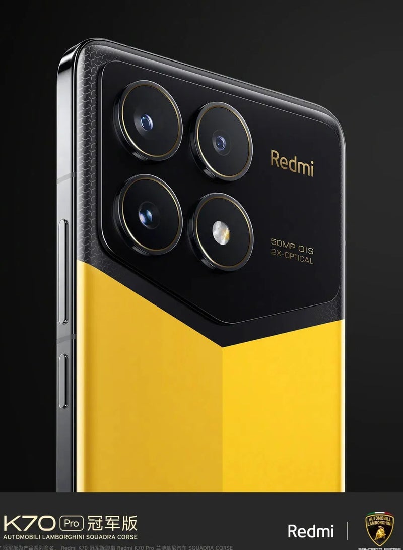 Xiaomi - Automobili Lamborghini Edition Redmi K70 Pro Smartphone - Yellow, 24GB RAM + 1TB Storage, Third-Generation Snapdragon 8 Processor, 6.67" 2K Display, 120W Fast Charging, 5000mAh Battery, 50MP + 50MP + 12MP Rear Camera, 16MP Front Camera, NFC, Infrared Remote Control, Optical Under-Screen Fingerprint, 5G Dual SIM (Chinese Version) - Image 1
