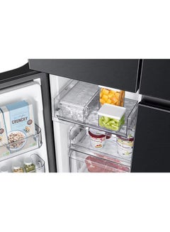 Samsung Bespoke T Style French Door Refrigerator With Beverage Center 602L RF65DG90BEB1AE Black  - Image 4