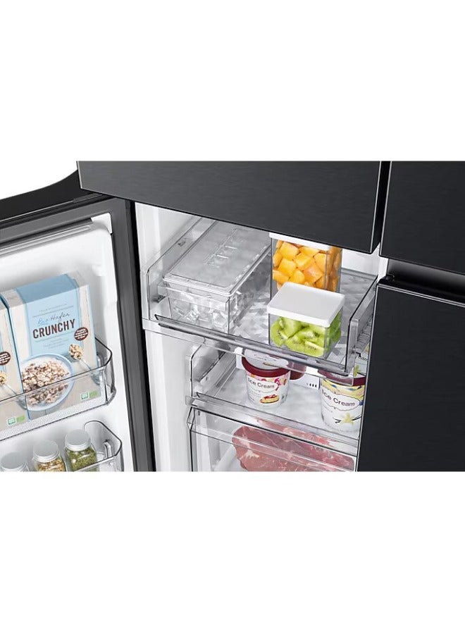 Samsung Bespoke T Style French Door Refrigerator With Beverage Center 602L RF65DG90BEB1AE Black - Image 4