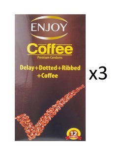 ENJOY Coffee Condom Pack 12 Pieces Pack Of 3 
