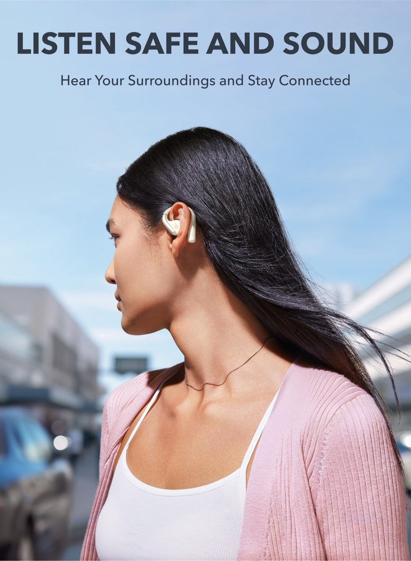 Soundcore - AeroFit Open-Ear Headphones, Ultra Comfort, Snug Fit, Ergonomic Ear Hook, Balanced Sound, IPX7 Waterproof, 42H Playtime, Bluetooth 5.3, App Control, Clear Calls, Wireless Earbuds White - Image 1