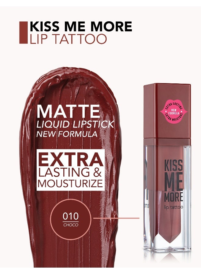 flormar Kiss Me More Lip Tattoo – 010 Choco – Matte Finish Liquid Lipstick, High Pigment Color, Long-Wear Comfort, Smooth Even-Looking Application - Image 4