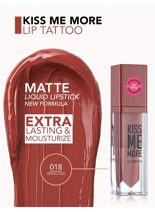 flormar Kiss Me More Lip Tattoo – 018 Perfection – Matte Finish Liquid Lipstick, High Pigment Color, Long-Wear Comfort, Smooth Even-Looking Application - Image 4