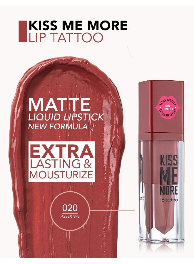 flormar Kiss Me More Lip Tattoo – 020 Assertive – Matte Finish Liquid Lipstick, High Pigment Color, Long-Wear Comfort, Smooth Even-Looking Application - Image 4