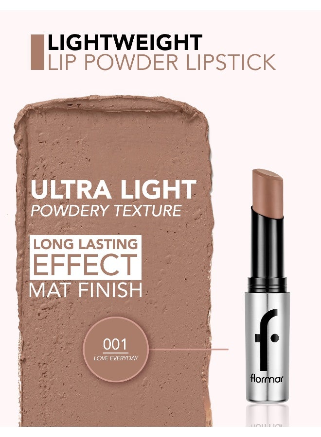 flormar Lightweight Lip Powder – 001 Love Everyday – Matte Finish Lip Color, Powder-Soft Texture, Lightweight Feel, Smooth Comfortable Wear - Image 4