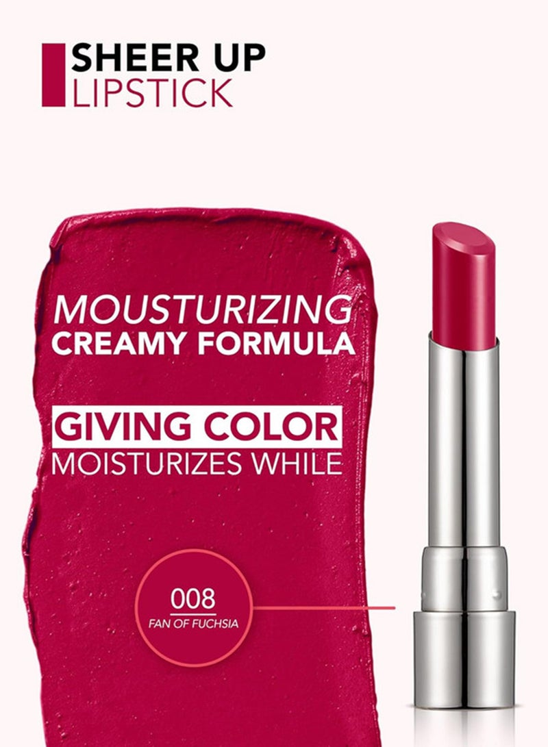 flormar New Sheer Up Lipstick - 08 Fun of Fuchsia - Image 3
