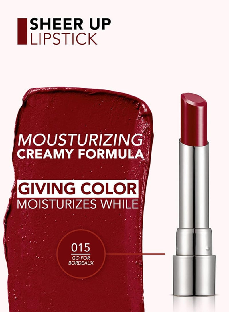 flormar New Sheer Up Lipstick - 15 Go for Bordeaux - Image 3