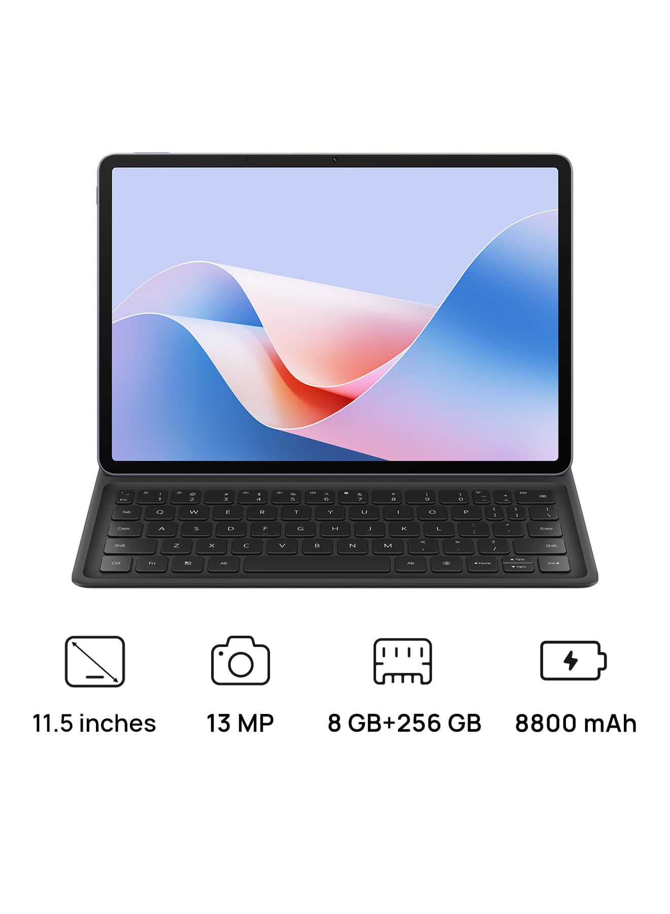 HUAWEI MatePad 11.5-Inch S Papermatte Tablet Gray 8GB RAM 256GB WiFi In-Box With Detachable Keyboard (M-Pencil not included) - Middle East Version 