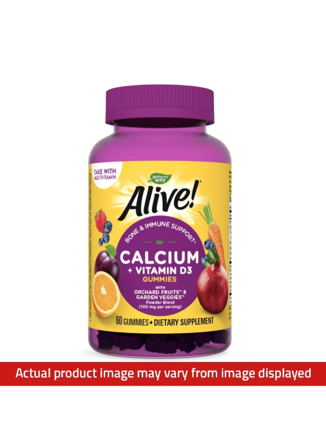 ناتشرز واي جومي Alive كالسيوم + D3 60 حبة - Image 1